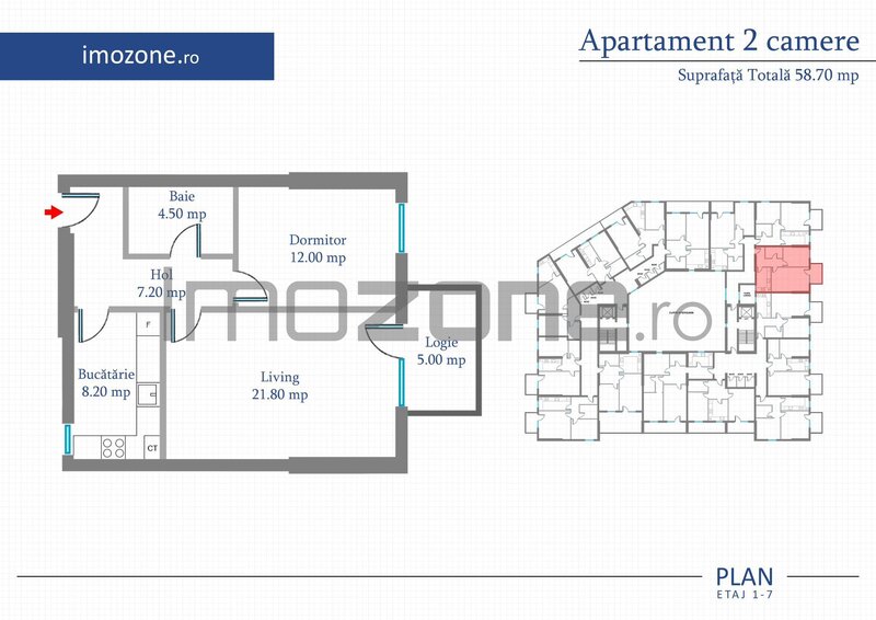 Apartament  2 camere, 59 mp, etaj 1, finisat modern, metrou la 5 minute de bloc, comision 0%